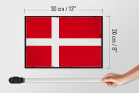 Holzschild Flagge Dänemark 30x20cm Retro Flag of Denmark