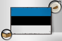 Holzschild Flagge Estland 30x20cm Retro Flag of Estonia
