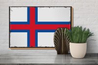 Holzschild Flagge Färöer 30x20cm Retro Flag Faroe Islands