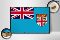 Holzschild Flagge Fidschi 30x20cm Retro Flag of Fiji