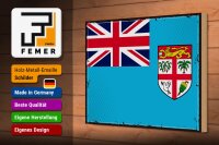 Holzschild Flagge Fidschi 30x20cm Retro Flag of Fiji