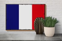 Holzschild Flagge Frankreichs 30x20cm Retro Flag of France