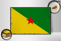 Holzschild Flagge Französisch-Guayanas 30x20cm Retro Flag
