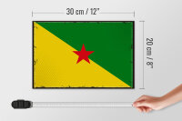 Holzschild Flagge Französisch-Guayanas 30x20cm Retro Flag