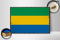 Holzschild Flagge Gabuns 30x20cm Retro Flag of Gabon