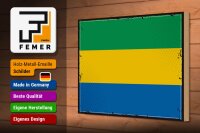 Holzschild Flagge Gabuns 30x20cm Retro Flag of Gabon