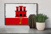 Holzschild Flagge Gibraltars 30x20cm Retro Flag Gibraltar