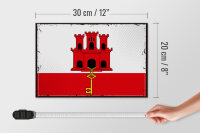 Holzschild Flagge Gibraltars 30x20cm Retro Flag Gibraltar