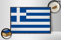 Holzschild Flagge Griechenlands 30x20cm Retro Flag Greece