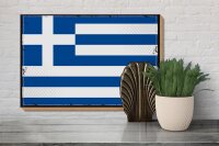 Holzschild Flagge Griechenlands 30x20cm Retro Flag Greece