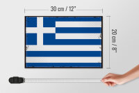 Holzschild Flagge Griechenlands 30x20cm Retro Flag Greece