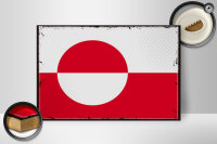 Holzschild Flagge Grönlands 30x20cm Retro Flag Greenland