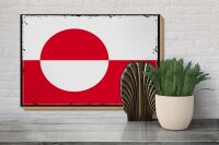 Holzschild Flagge Grönlands 30x20cm Retro Flag Greenland
