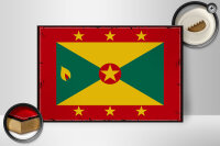 Holzschild Flagge Grenadas 30x20cm Retro Flag of Grenada