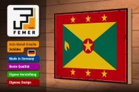 Holzschild Flagge Grenadas 30x20cm Retro Flag of Grenada