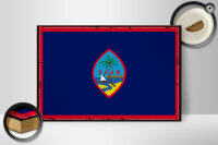 Holzschild Flagge Guams 30x20cm Retro Flag of Guam