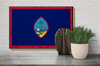 Holzschild Flagge Guams 30x20cm Retro Flag of Guam