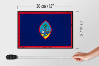Holzschild Flagge Guams 30x20cm Retro Flag of Guam