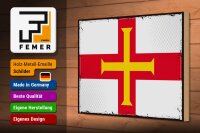 Holzschild Flagge Guernseys 30x20cm Retro Flag of Guernsey