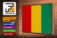 Holzschild Flagge Guineas 30x20cm Retro Flag of Guinea