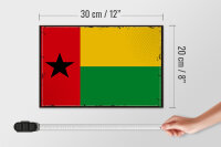 Holzschild Flagge Guinea-Bissaus 30x20cm Retro Guinea