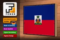 Holzschild Flagge Haitis 30x20cm Retro Flag of Haiti