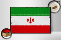 Holzschild Flagge Iran 30x20cm Retro Flag of iran