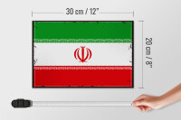 Holzschild Flagge Iran 30x20cm Retro Flag of iran