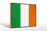 Holzschild Flagge Irlands 30x20cm Retro Flag of Ireland