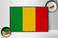 Holzschild Flagge Malis 30x20cm Retro Flag of Mali