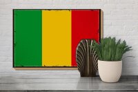 Holzschild Flagge Malis 30x20cm Retro Flag of Mali