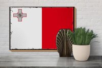 Holzschild Flagge Maltas 30x20cm Retro Flag of Malta