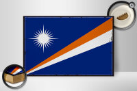 Holzschild Flagge Marshallinseln 30x20cm Retro Flag
