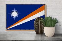 Holzschild Flagge Marshallinseln 30x20cm Retro Flag