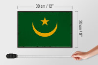 Holzschild Flagge Mauretaniens 30x20cm Retro Flag