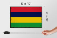 Holzschild Flagge Mauritius 30x20cm Retro Flag Mauritius