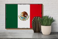 Holzschild Flagge Mexikos 30x20cm Retro Flag of Mexico