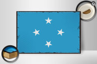 Holzschild Flagge Mikronesiens 30x20cm Micronesia Retro