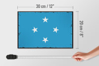 Holzschild Flagge Mikronesiens 30x20cm Micronesia Retro
