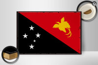 Holzschild Flagge Papua-Neuguinea 30x20cm Retro New Guinea
