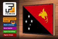 Holzschild Flagge Papua-Neuguinea 30x20cm Retro New Guinea