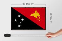 Holzschild Flagge Papua-Neuguinea 30x20cm Retro New Guinea