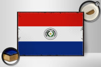 Holzschild Flagge Paraguays 30x20cm Retro Flag of Paraguay