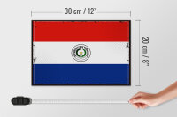 Holzschild Flagge Paraguays 30x20cm Retro Flag of Paraguay