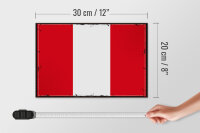 Holzschild Flagge Perus 30x20cm Retro Flag of Peru