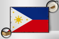 Holzschild Flagge Philippinen 30x20cm Retro Philippines