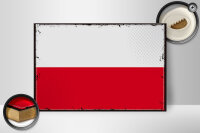 Holzschild Flagge Polens 30x20cm Retro Flag of Poland