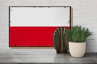 Holzschild Flagge Polens 30x20cm Retro Flag of Poland