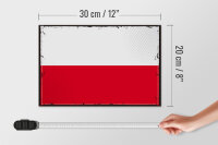 Holzschild Flagge Polens 30x20cm Retro Flag of Poland