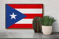 Holzschild Flagge Puerto Ricos 30x20cm Retro Puerto Rico